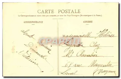 Stare Zamki w LAVAL (Mayenne) — zimowa wizualizacja — Wydanie i Cliché Hamel-Jallier et Cie — Rewers