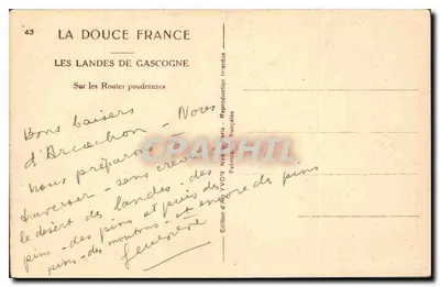 As Landas da Gascogne — Nas Estradas Póreiras — Edição d'Art YVON, Paris — Verso