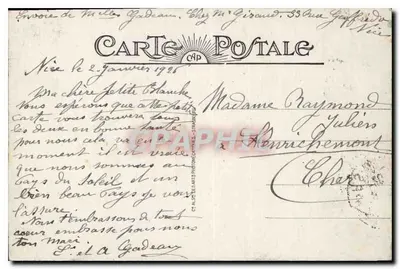 Nizza — Il Palazzo della Jetée e i Giardini del Re Alberto I — editore CAP, n.º 214 — Verso