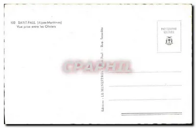 Saint-Paul (Alpy Merytoryjskie) — Widok zaczerpnięty między oliwkami — Wydawnictwo Le Menestrel, n°100 — Rewers