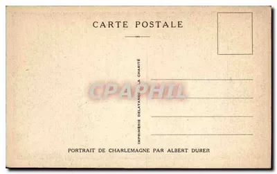 Charlemagne — Portret autorstwa Alberta Dürera — Drukarnia Délayangé La Charité — Rewers