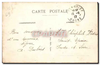 LYON — Most Moraud — Brzeg Beiz i wzgórze Fourvière — Wydawca: L'Imp. Edito, Lyon — Rewers