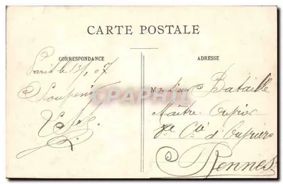París - La Torre Eiffel — tarjeta postal n°119, editada por las Postas — Reverso