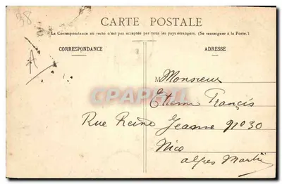 Bilhete postal antigo Grenoble o Jardim da Cidade — Verso