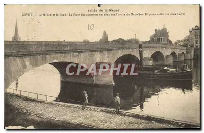 Givet — A Meuse e o Ponte — Vale da Meuse — J. Wintrop, editor Charlesin