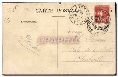 Givet — A Meuse e o Ponte — Vale da Meuse — J. Wintrop, editor Charlesin — Verso