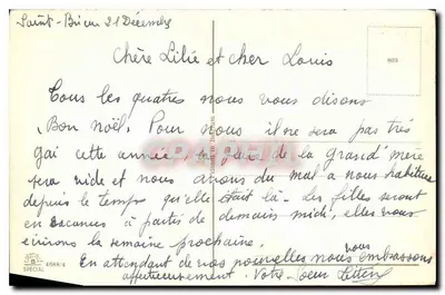 Église enneigée — scène de Noël — n° de série 803 — Rewers