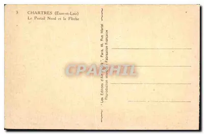 Chartres (Eure-et-Loir) — El Portal del Norte y la Flecha — Les Éditions d'Art Nyon — Reverso