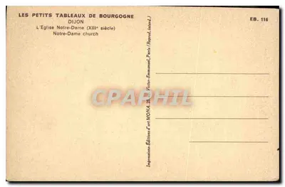 Dijon — Kościół Najświętszej Maryi Panny (XIII wiek) — Mona, n° EB.116 — Rewers