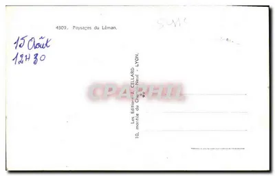 Lago Léman — Paisagens — Les Éditions du Cellard, Lyon — Verso