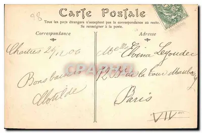 Chartres — Katedra, strona północna — wydawca nieznany, nr serii 98 — Rewers