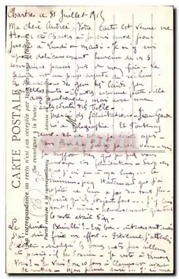 Chartres — Katedra. Fragment okrągłego chóru — wydawca A.D. pkot. — Rewers