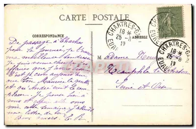 Katedra Chartres — Panny z Pilieru — Ch Foncault, wyd., Dreux, nr 52 — Rewers