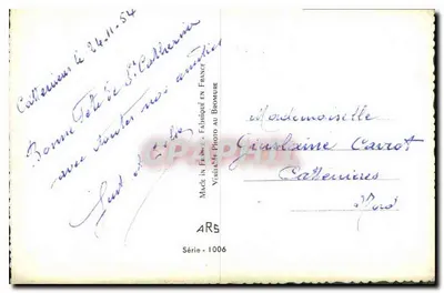 Liefdespaar op een brug — romantische scène — ARS, Serie 1006 — Achterkant