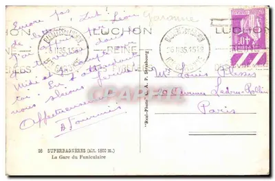 Superbagnères — Gara funikularu — C.A. P. Strasbourg — Rewers