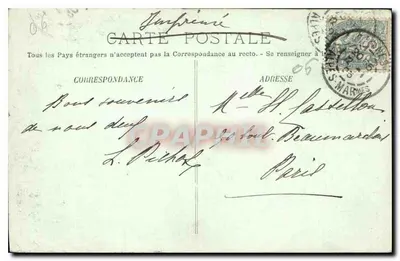 Cannes — Palmengasse vom Albion-Hotel aus — LL, 1909 — Rückseite