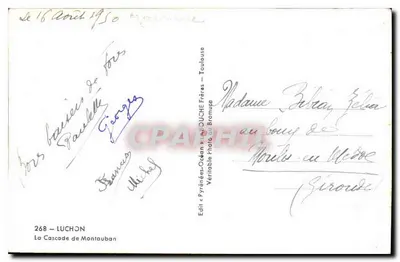 Wodospad w Montauban — Luchon — Wydano przez braci Duche w Tuluzy — Rewers
