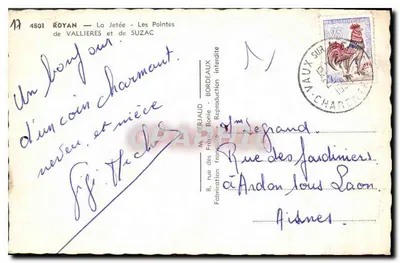 Royan — La Jetée - Las Punta de Vallières y de Suzac — M. Berlaud — Reverso