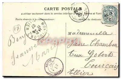 Jonzac — Zamek Dixmerie — N.A. Pap. J. Prévost, wyd. Saintes — Rewers