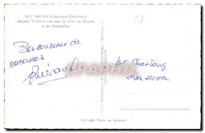 Vallière — widok na wybrzeże Royan — z Vallière i Pontaillac — L. Chatelain, 4273 Royan (Charente-Maritime) — Rewers