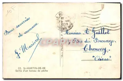 Ancouletron — Saída de um barco de pesca — A.P. St-Martin-de-Ré — Verso