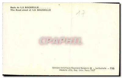 Rade de La Rochelle — Widok na burzowe morze z latarnią na tle — Éditions Artistiques Raymond Bergevin — Rewers