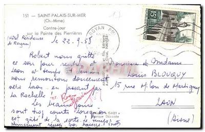 Saint-Palais-sur-Mer — Widok z przodu na punkt Pierrières — Gaby — Rewers