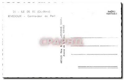 Rivedoux - Ilha de Ré (Ch.-Mme) — Contra-Luz no Porto — Éditions Gaby, Nantes — Verso
