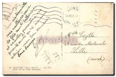 Saintes (Charente) — Rzeka Charente i Most Narodowy — wydawca APA — Rewers
