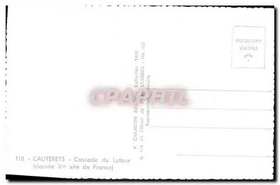 Cauterets - Wodospad Lutour — wydawca P. Chamon, kolekcja Yan, n°110 — Rewers