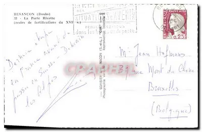 Besançon - Porta Rivotte — pozostałości zabytkowych fortyfikacji z XVI wieku — wydawca Comabier (S.-et-L.) — Rewers