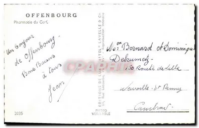 Offenbourg — Apteka Cerwia — Wydawnictwo Estel & Cie — Rewers