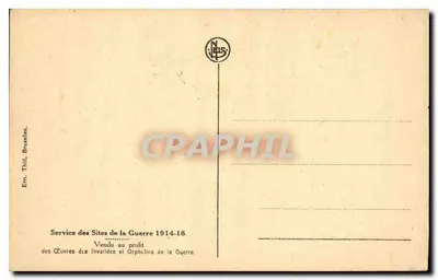 Ruínas de Nieuport 1914-18 — Hotel de Ville — Editor N. Thill, Bruxelas — Verso
