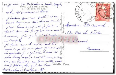 Bagnole-de-l'Orne — Um canto do Lago — G. LALOIS — Verso