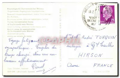 Stare obozowe obozowisko Buchenwald — wejście — wydawca Schäfer, Weimar — Rewers