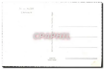 Port w Algierze — widok portu z łodziami i minaretem — Wydawca L'Amirauté, Algieria — Rewers