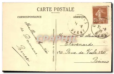 Dormans (Marne) — Anjo do "Te Deum" na capela de "La Marne" — Edições OR, Ch. Brunel Matougees — Verso