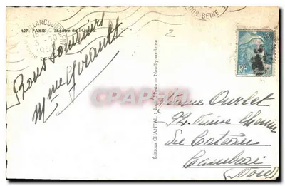 Ópera Garnier — Paris — Edições Chantal, Boulogne-Billancourt — Verso
