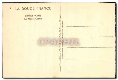Nîmes (Gard) — Dom Kwadratowy — Wydawnictwo La Douce France — Rewers