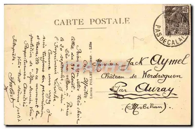Arras antes do bombardeio — O Hotel de Ville — L.P. 4 — Verso
