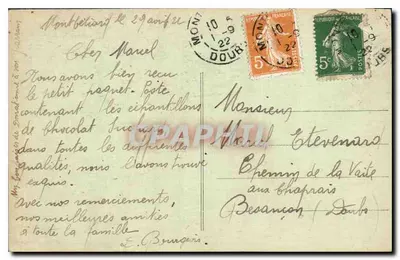 Castelo de MONTBELIARD — Lembrança da Kermesse — Cliché G. Sahot, Montbéliard — Verso