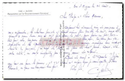 Panorama sobre o Governo Geral — Argel — Edição Jomone — Verso