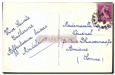 Liebende Paare — Nachtszene mit Mond — anonymer Verlag, Nr. 4282 — Rückseite