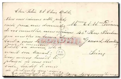 Młoda kobieta w sukni z motywami — PC Paris 1040 — Rewers