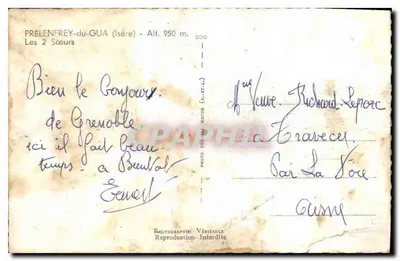 Prélenfrey-du-Gua (Isère) — Dwie siostry — Photothèque Macon (S.-St-L.) — Rewers