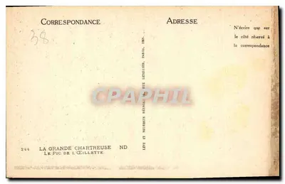 El Pic de l'Éillette — La Grande Chartreuse — Editor: Lévy et Neurbein, París — Reverso