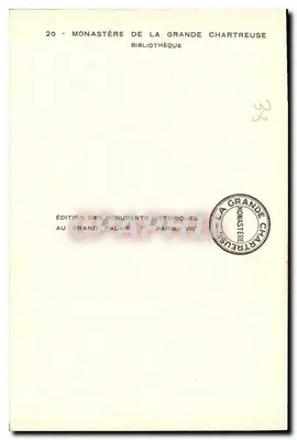 Biblioteka Klasztoru Wielkiej Chartreux — Wydawnictwo Zabytków, Paryż — Rewers