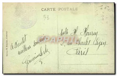 El Calvario al pie del Grand Som — Delfinato, Grande-Chartreuse — Edición M. Bourcier, Grenoble — Reverso