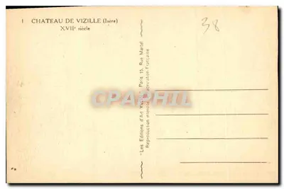 Castelo de Vizille — Século XVII — Les Éditions d'Art Yvonne, Paris — Verso