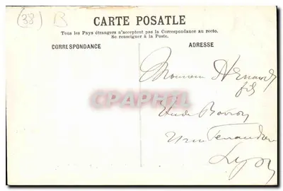 Grenoble i łańcuch Alp — efekt nocy — Fot. Chalonge — Papeterie des Alpes, Eug. Robert, Grenoble — Rewers
